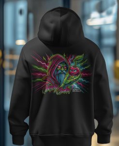 cherry choka hoodie modeled